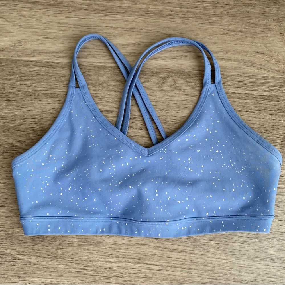 Beyond Yoga Blue Shimmer Speckle Sports Bra Size Medium